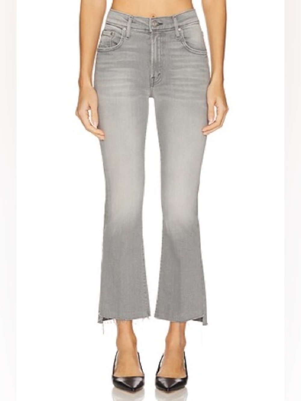 Mother The Insider Crop Step Fray Gray Jeans 
Size 30
